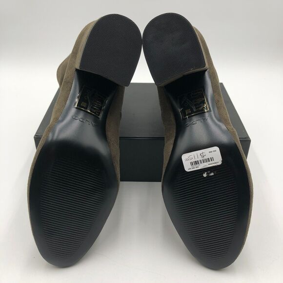 Aldo Ankle Booties‎ Women's Size 8 Green Suede Almond Toe Block Heel Side Zip - Picture 16 of 16